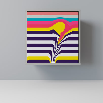 Credenza TONE COLLAPSE a 1 anta con finitura grigia