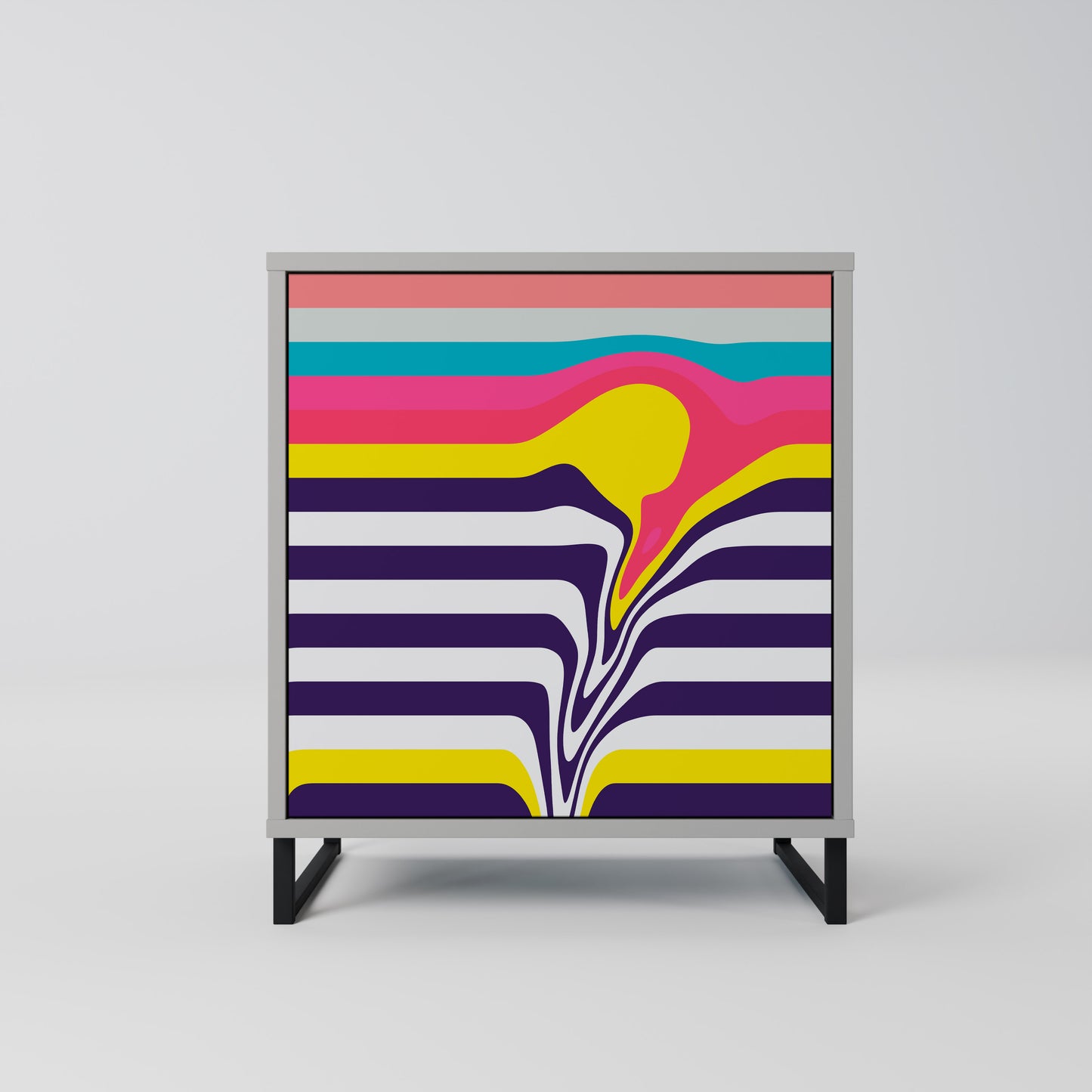 Credenza TONE COLLAPSE a 1 anta con finitura grigia