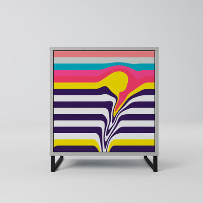 Credenza TONE COLLAPSE a 1 anta con finitura grigia