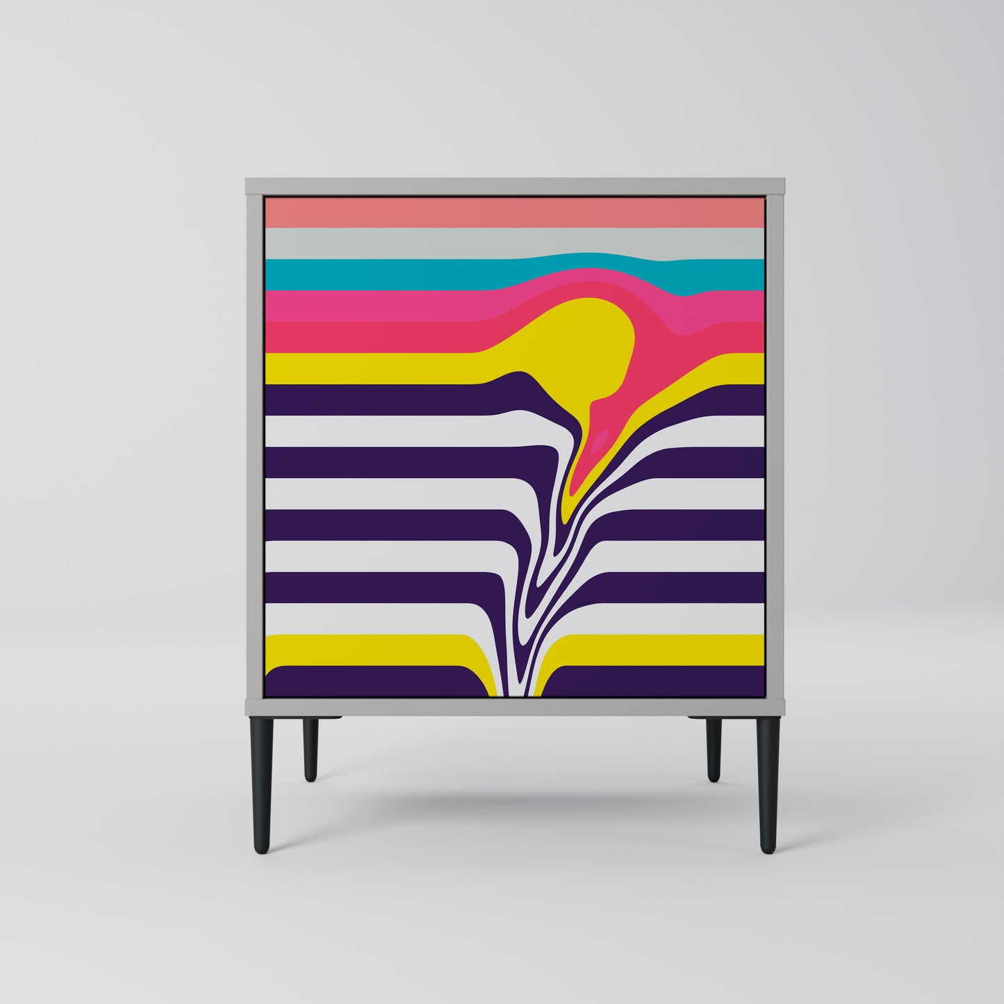 Credenza TONE COLLAPSE a 1 anta con finitura grigia