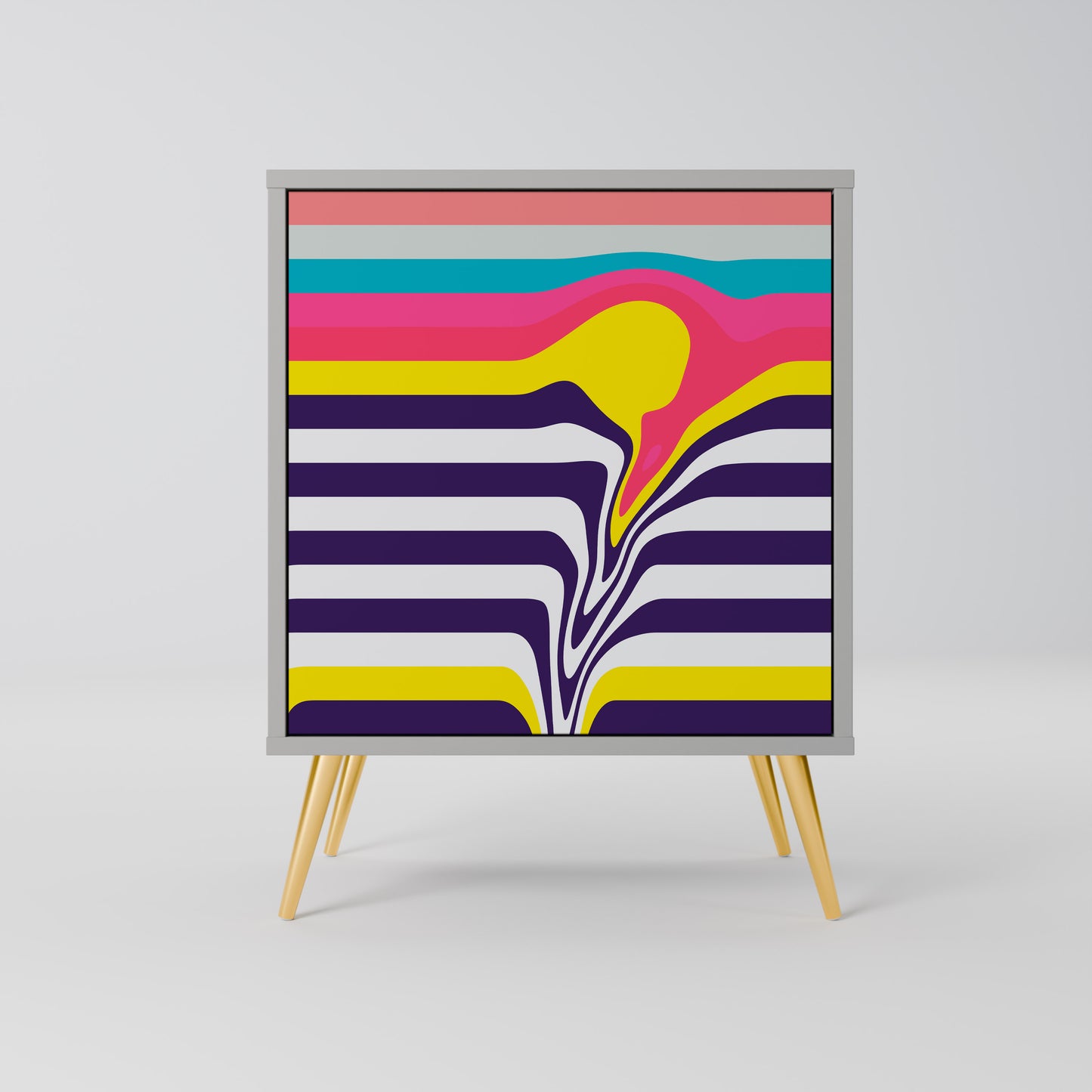 Credenza TONE COLLAPSE a 1 anta con finitura grigia