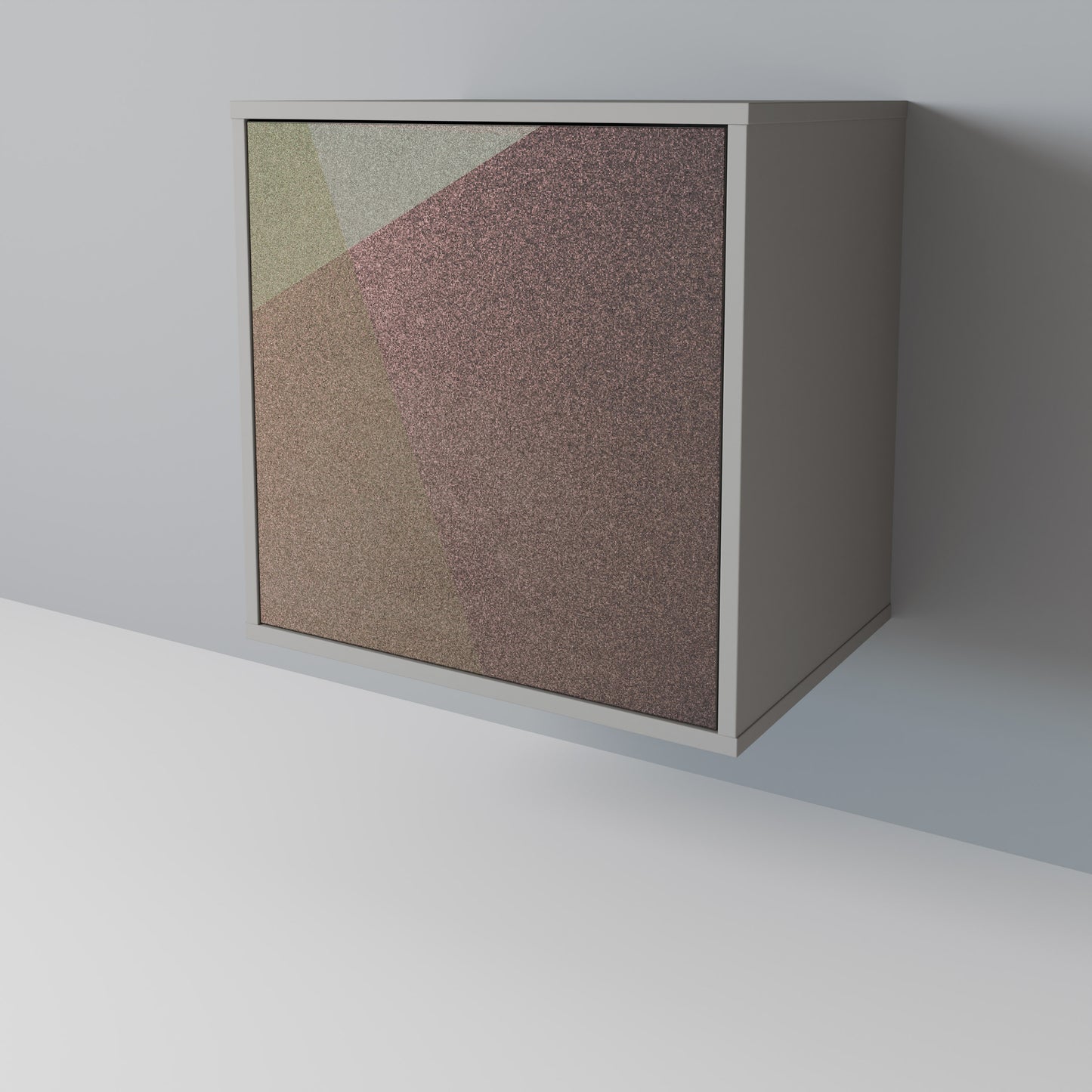 Credenza BEIGE GEOMETRY a 1 anta con finitura grigia