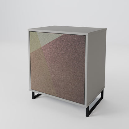 Credenza BEIGE GEOMETRY a 1 anta con finitura grigia