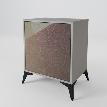 Credenza BEIGE GEOMETRY a 1 anta con finitura grigia
