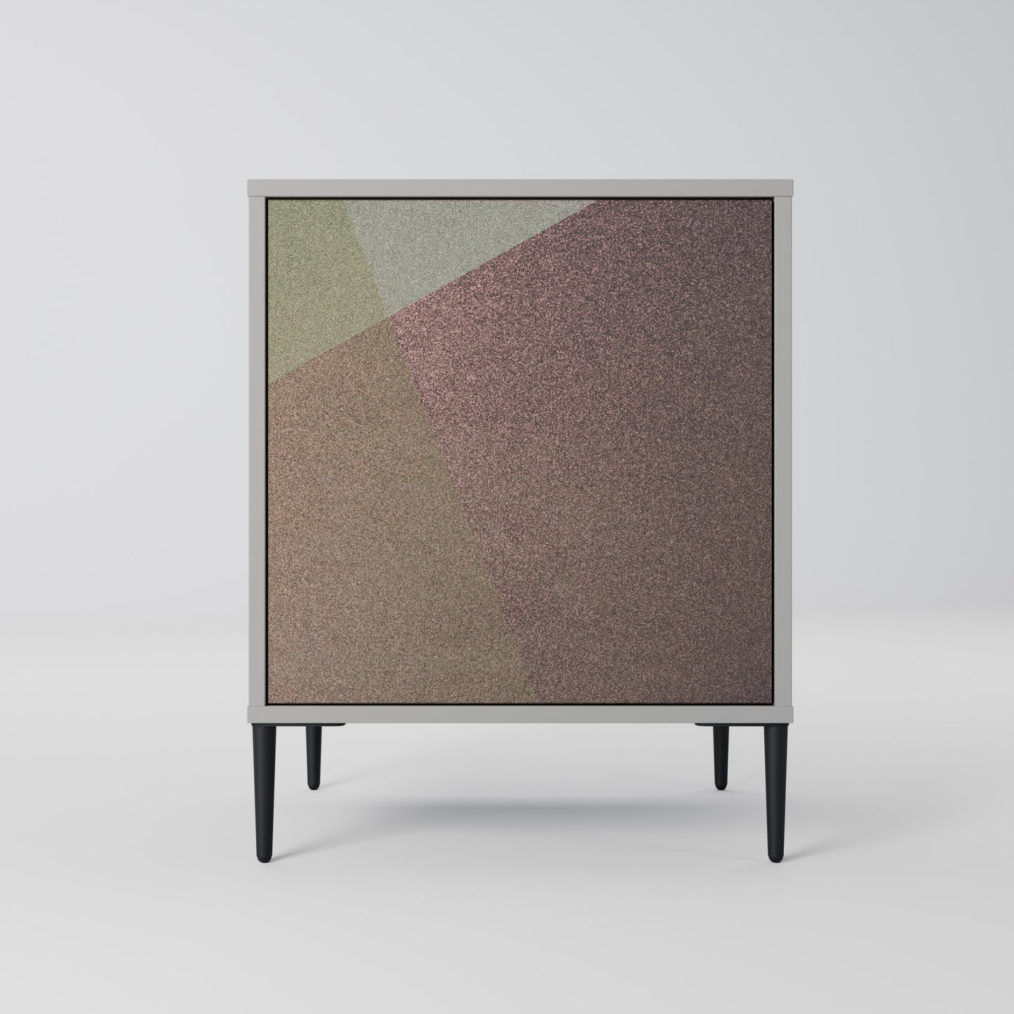 Credenza BEIGE GEOMETRY a 1 anta con finitura grigia