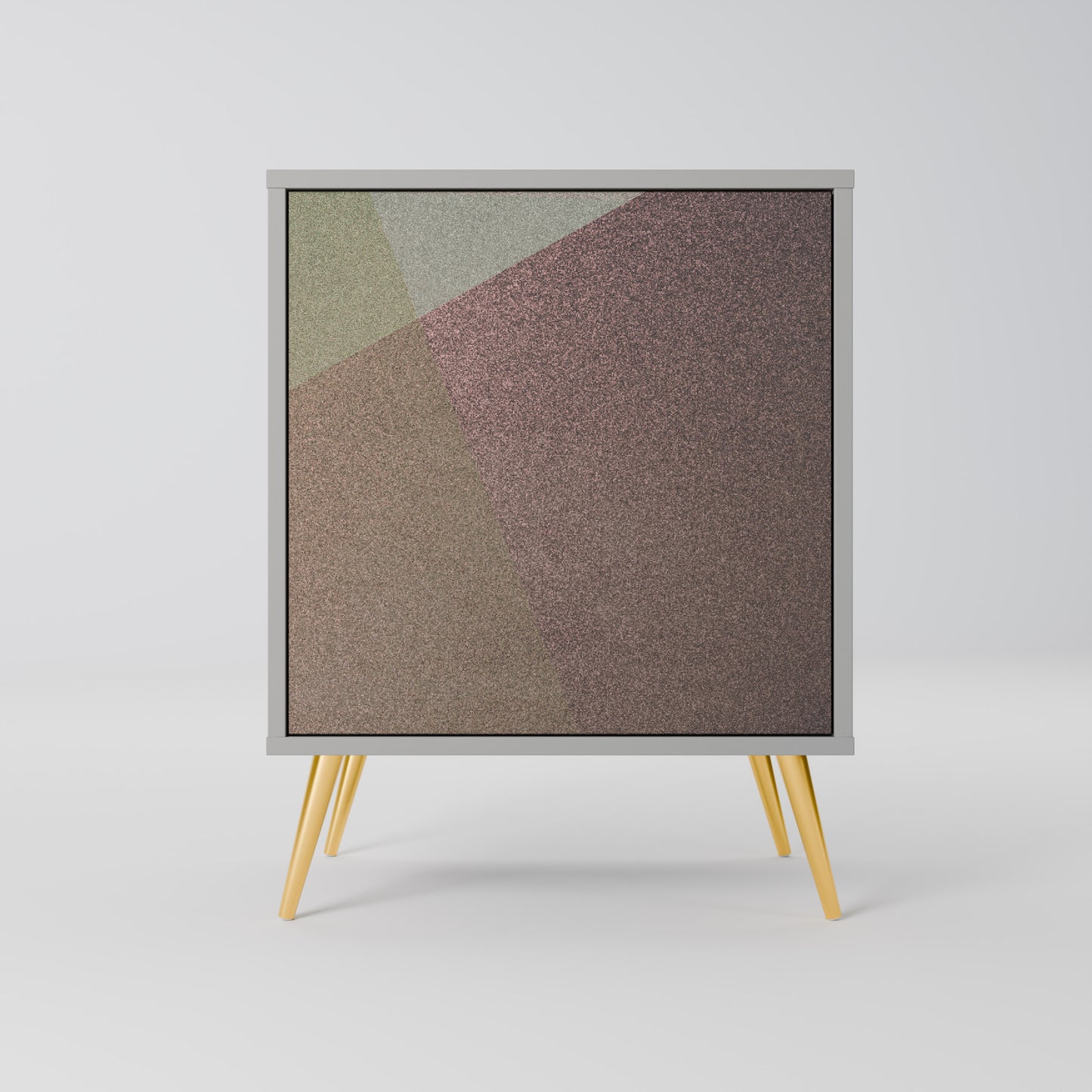 Credenza BEIGE GEOMETRY a 1 anta con finitura grigia