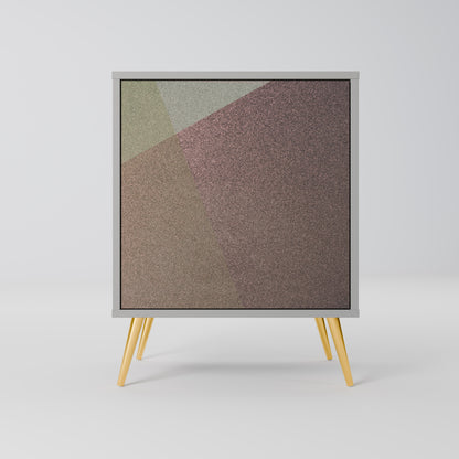 Credenza BEIGE GEOMETRY a 1 anta con finitura grigia