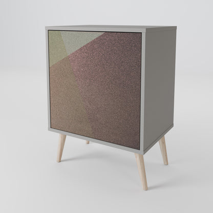 Credenza BEIGE GEOMETRY a 1 anta con finitura grigia