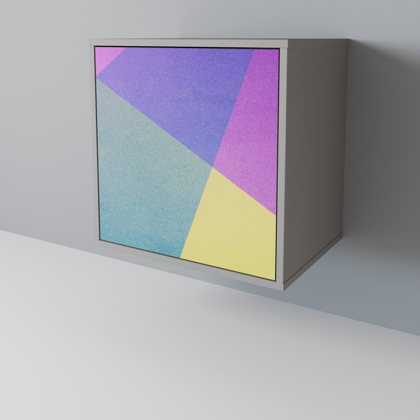 Credenza BRIGHT GEOMETRY a 1 anta con finitura grigia