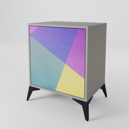 Credenza BRIGHT GEOMETRY a 1 anta con finitura grigia
