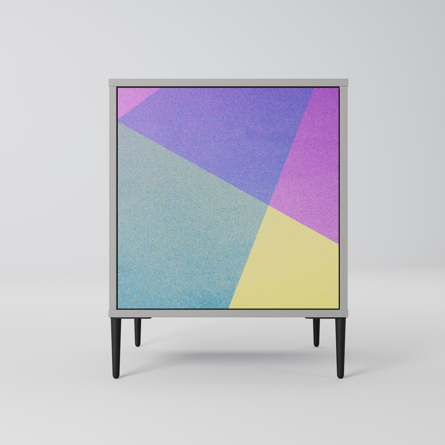 Credenza BRIGHT GEOMETRY a 1 anta con finitura grigia