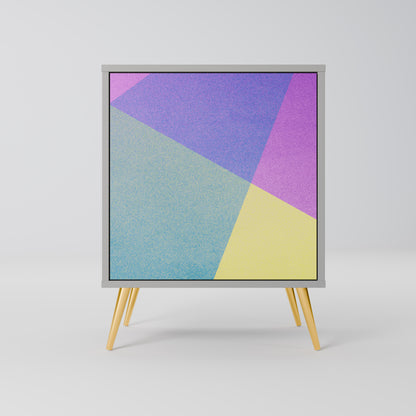 Credenza BRIGHT GEOMETRY a 1 anta con finitura grigia