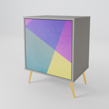 Credenza BRIGHT GEOMETRY a 1 anta con finitura grigia