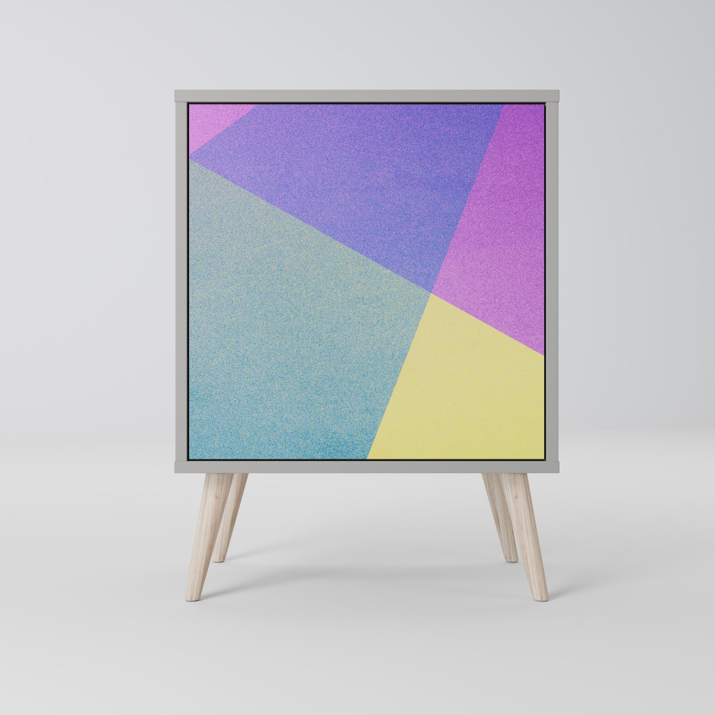 Credenza BRIGHT GEOMETRY a 1 anta con finitura grigia