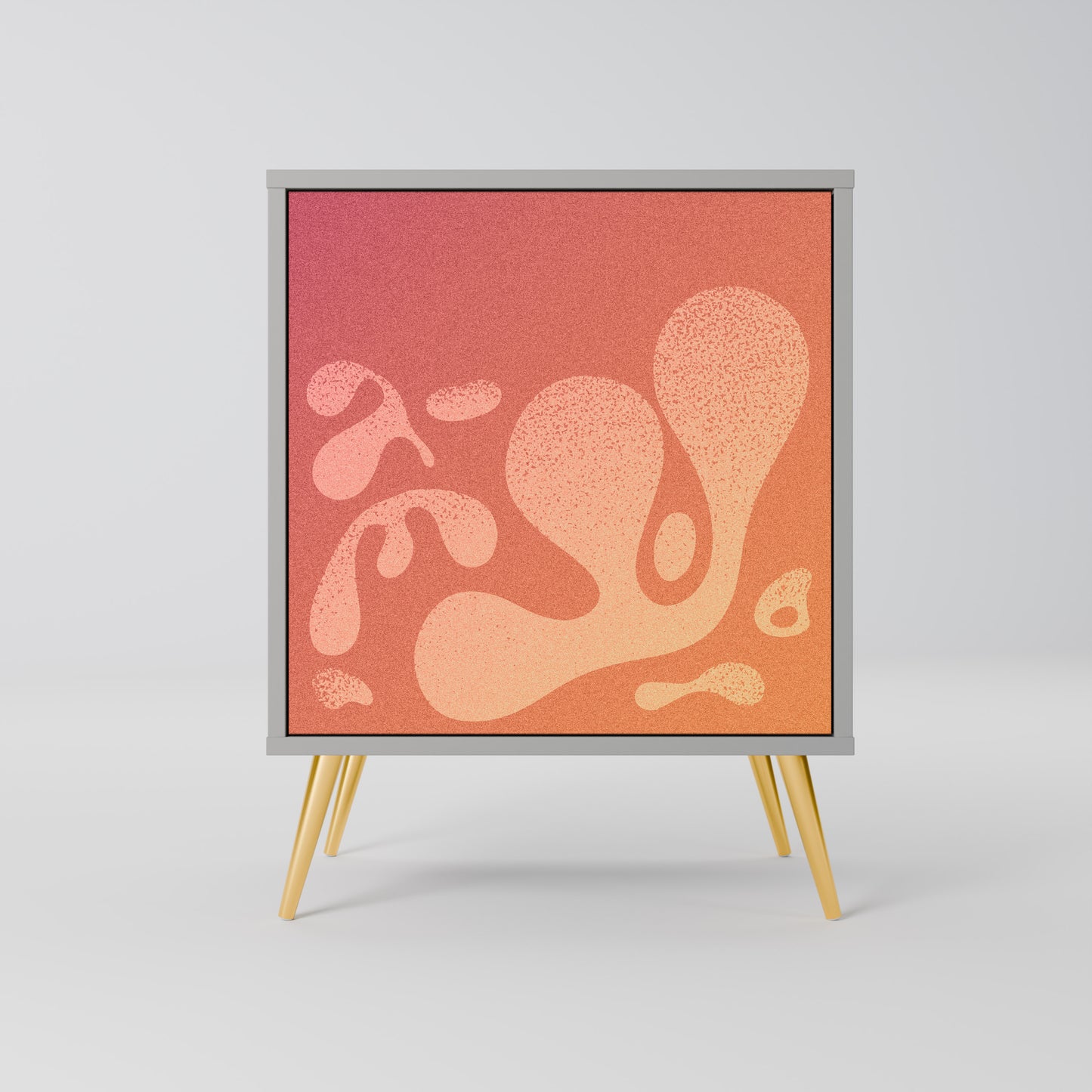 Credenza IRREGULAR PINK a 1 anta con finitura grigia