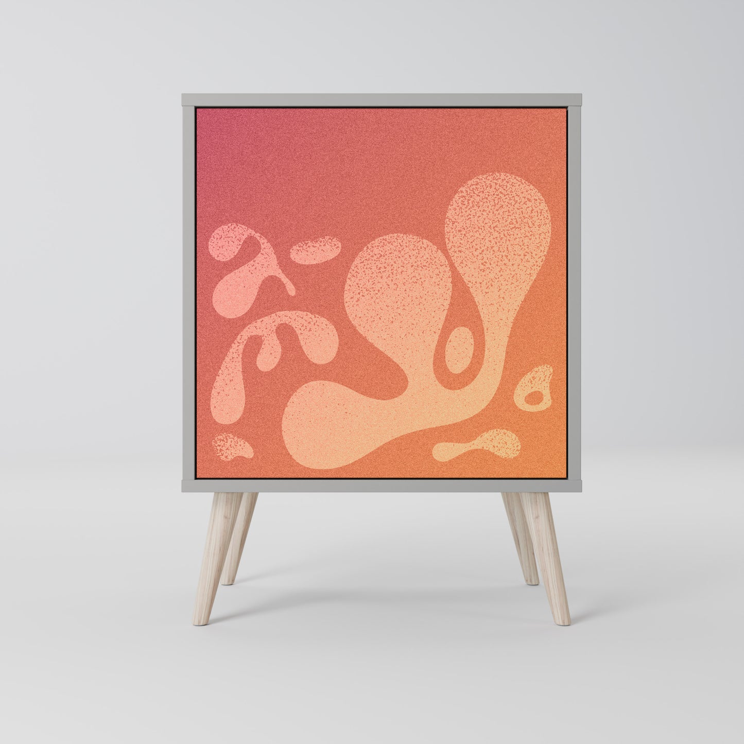 Credenza IRREGULAR PINK a 1 anta con finitura grigia