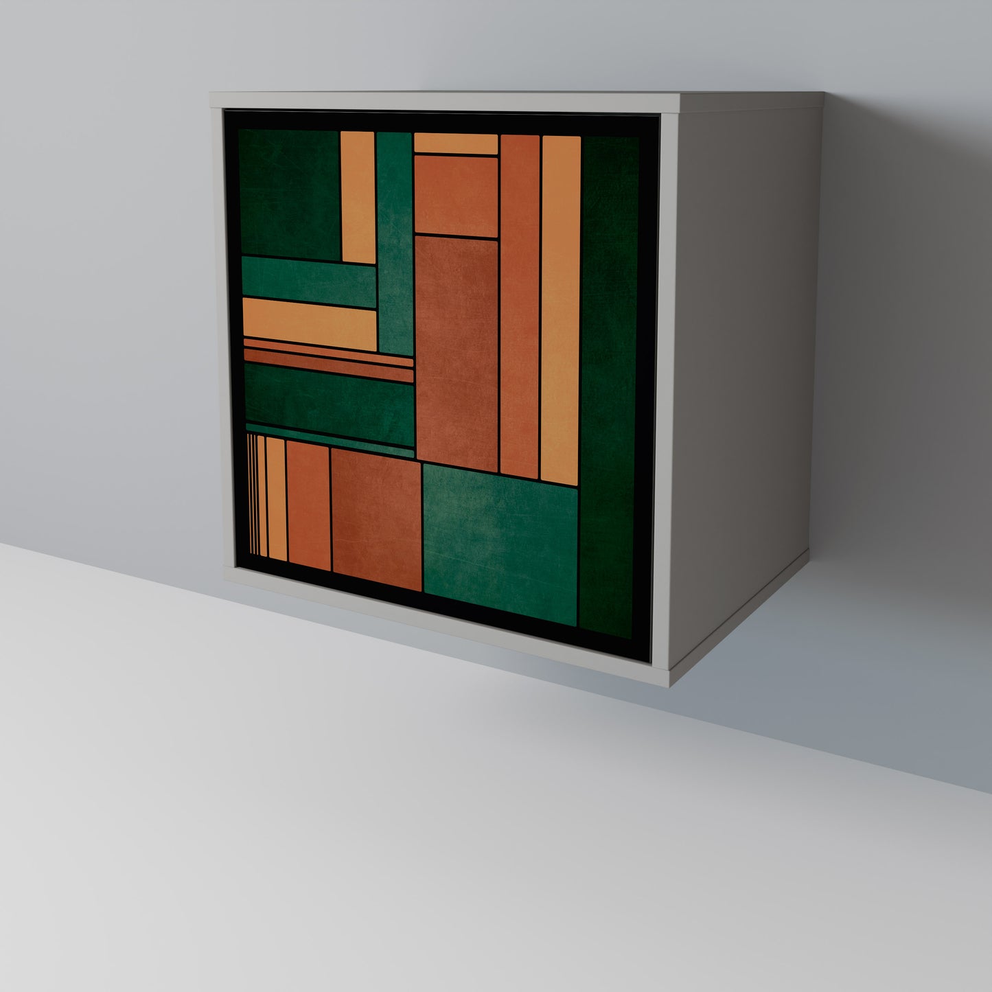 Credenza EARTHY FIGURES a 1 anta con finitura grigia