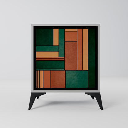 Credenza EARTHY FIGURES a 1 anta con finitura grigia