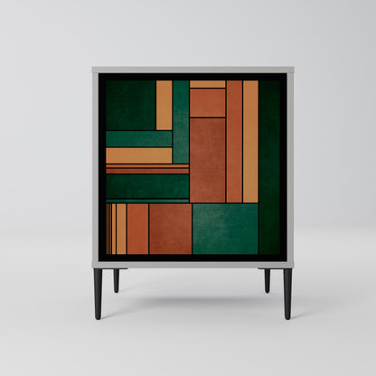 Credenza EARTHY FIGURES a 1 anta con finitura grigia