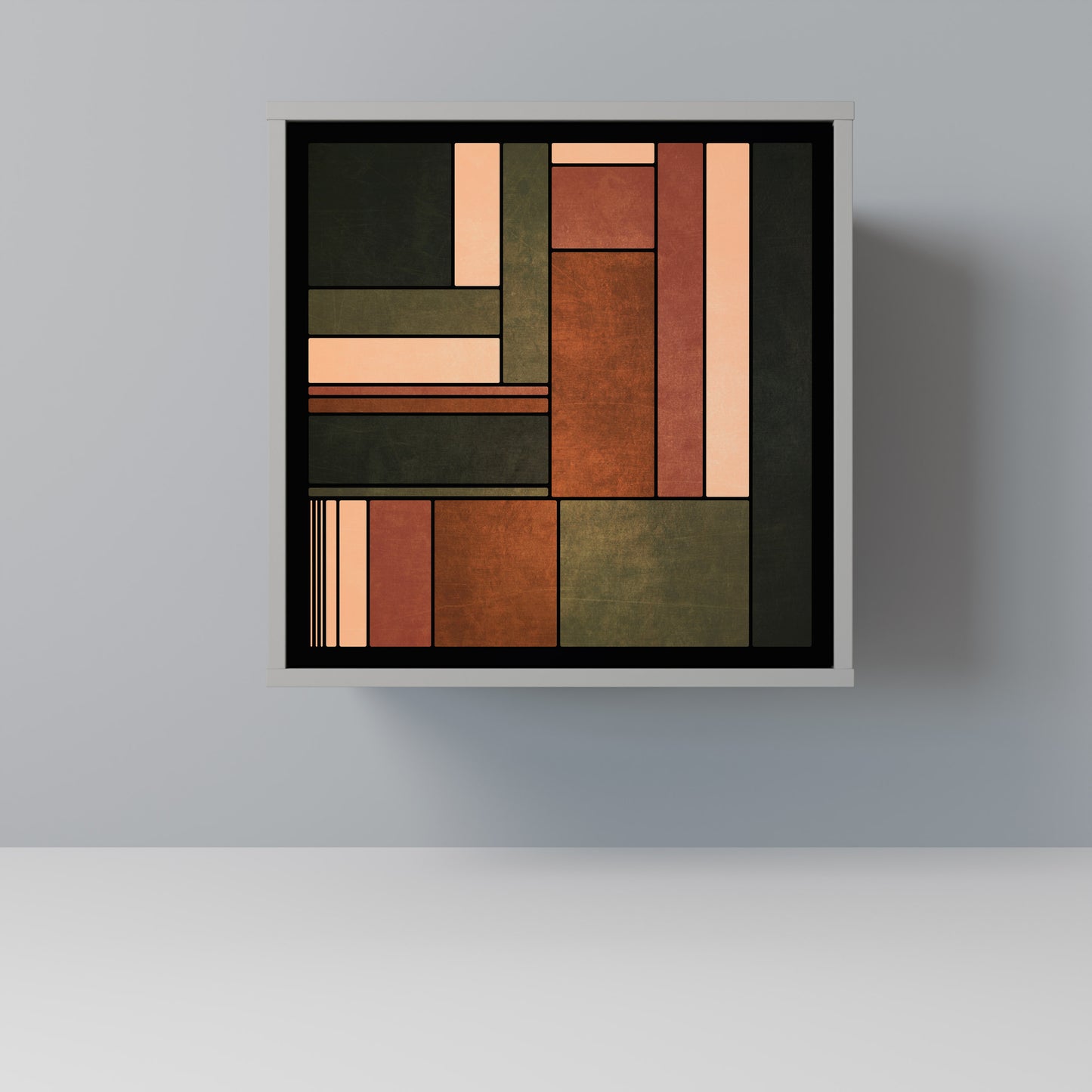 Credenza a 1 anta FIGURES OF NATURE in finitura grigia