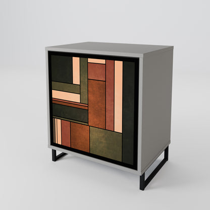 Credenza a 1 anta FIGURES OF NATURE in finitura grigia