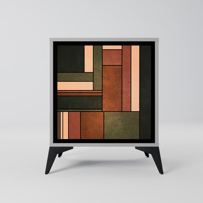 Credenza a 1 anta FIGURES OF NATURE in finitura grigia