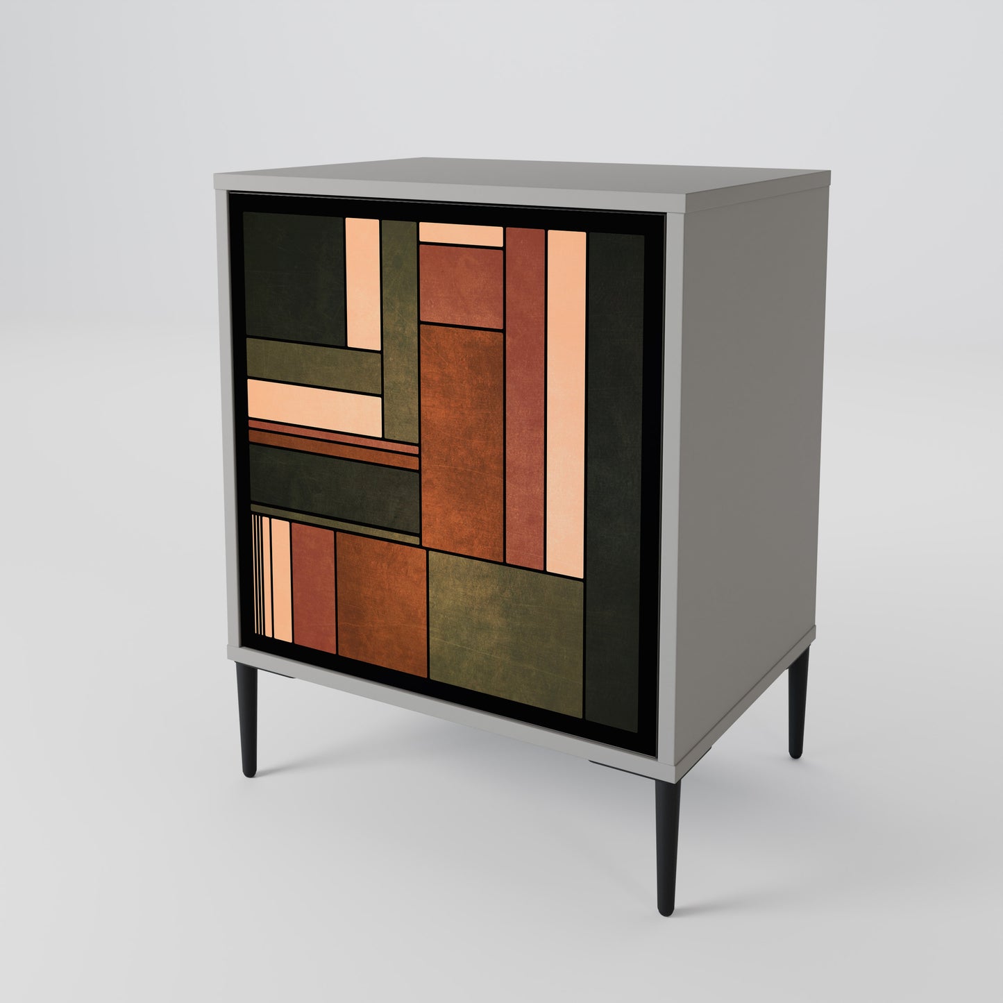 Credenza a 1 anta FIGURES OF NATURE in finitura grigia