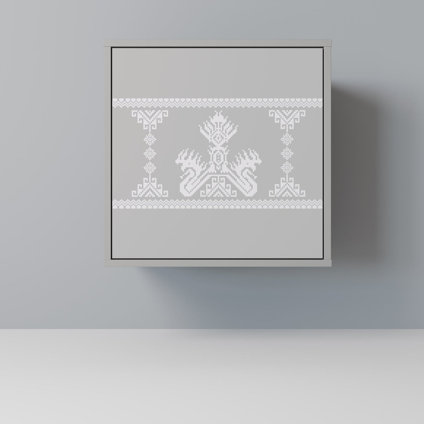 Credenza THAI GRAY a 1 anta con finitura grigia