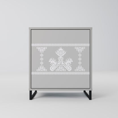 Credenza THAI GRAY a 1 anta con finitura grigia