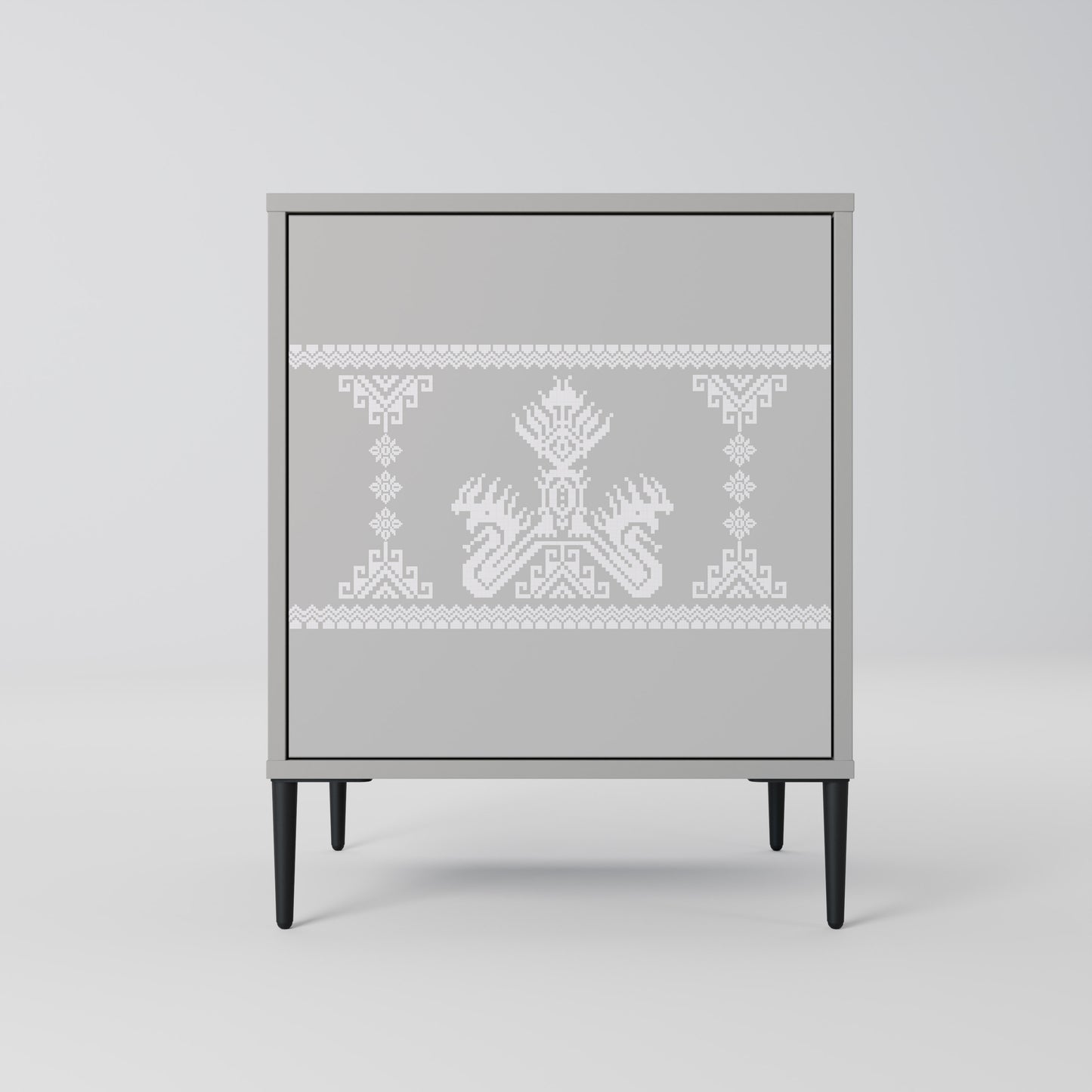 Credenza THAI GRAY a 1 anta con finitura grigia