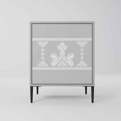 Credenza THAI GRAY a 1 anta con finitura grigia
