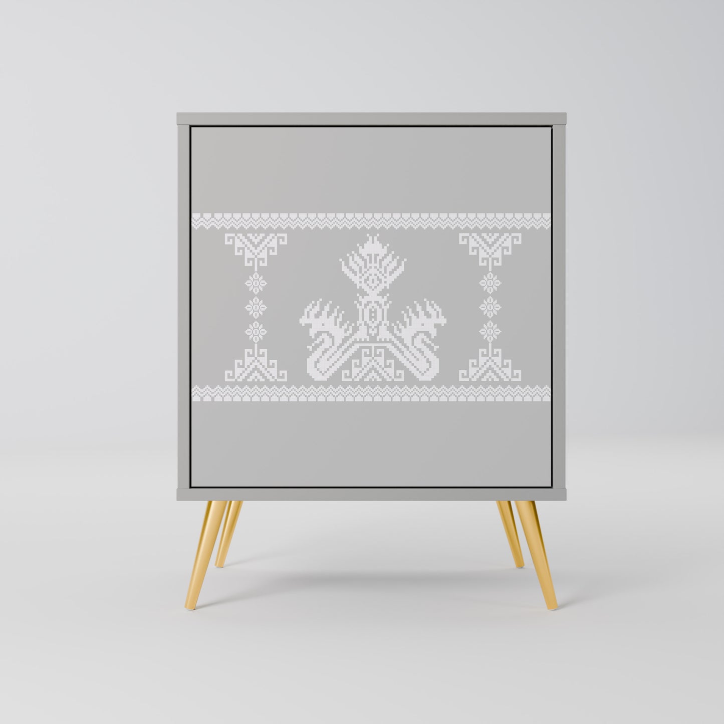 Credenza THAI GRAY a 1 anta con finitura grigia