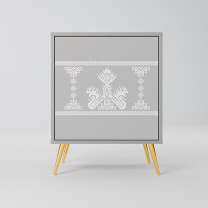 Credenza THAI GRAY a 1 anta con finitura grigia