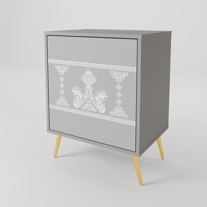 Credenza THAI GRAY a 1 anta con finitura grigia