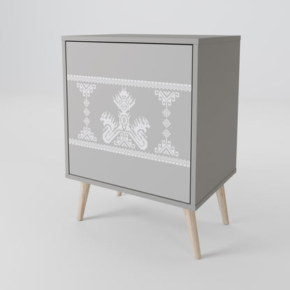 Credenza THAI GRAY a 1 anta con finitura grigia