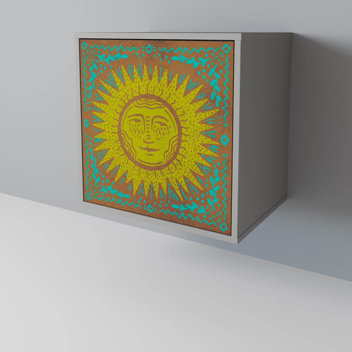 Credenza SUNSHINE EULOGY a 1 anta con finitura grigia