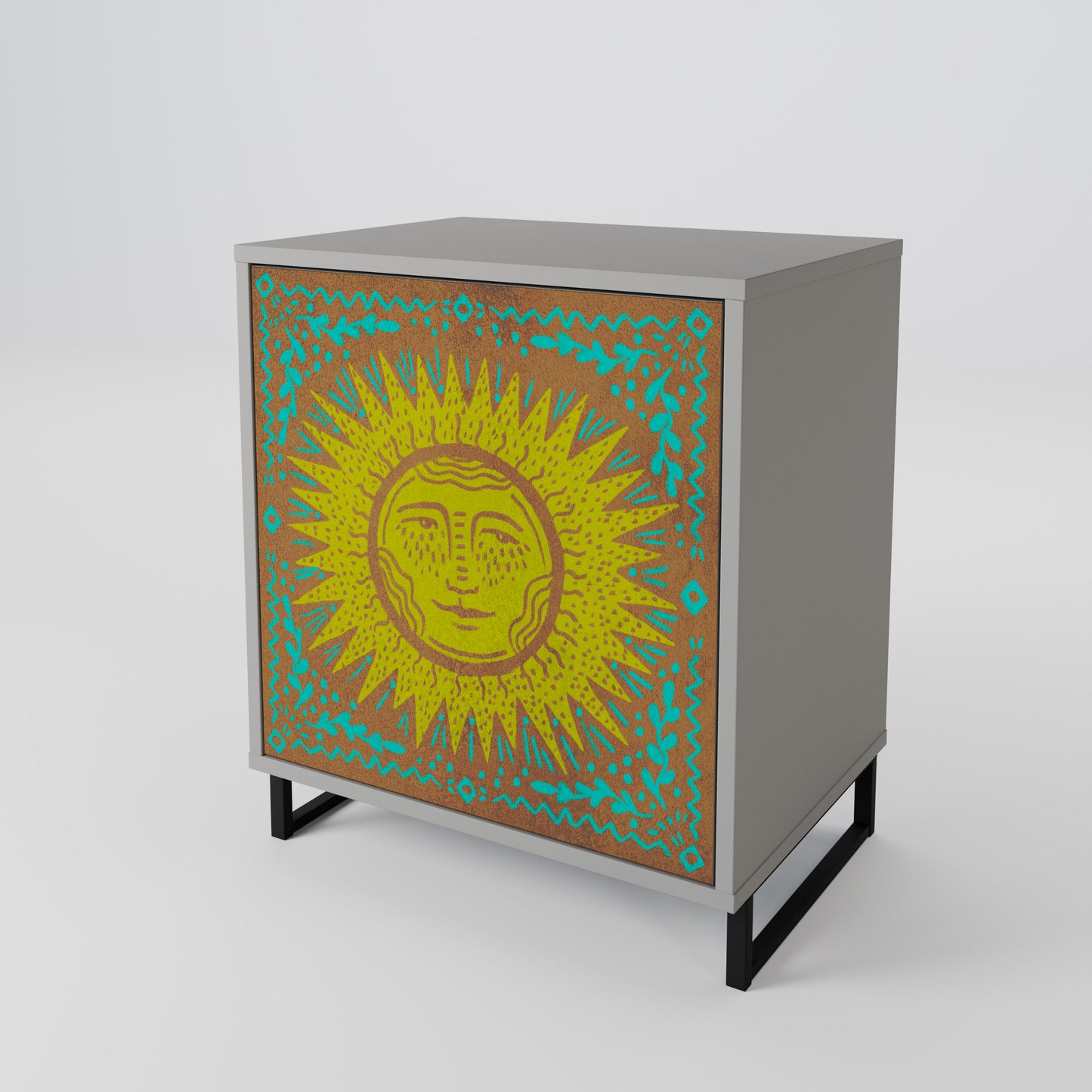Credenza SUNSHINE EULOGY a 1 anta con finitura grigia