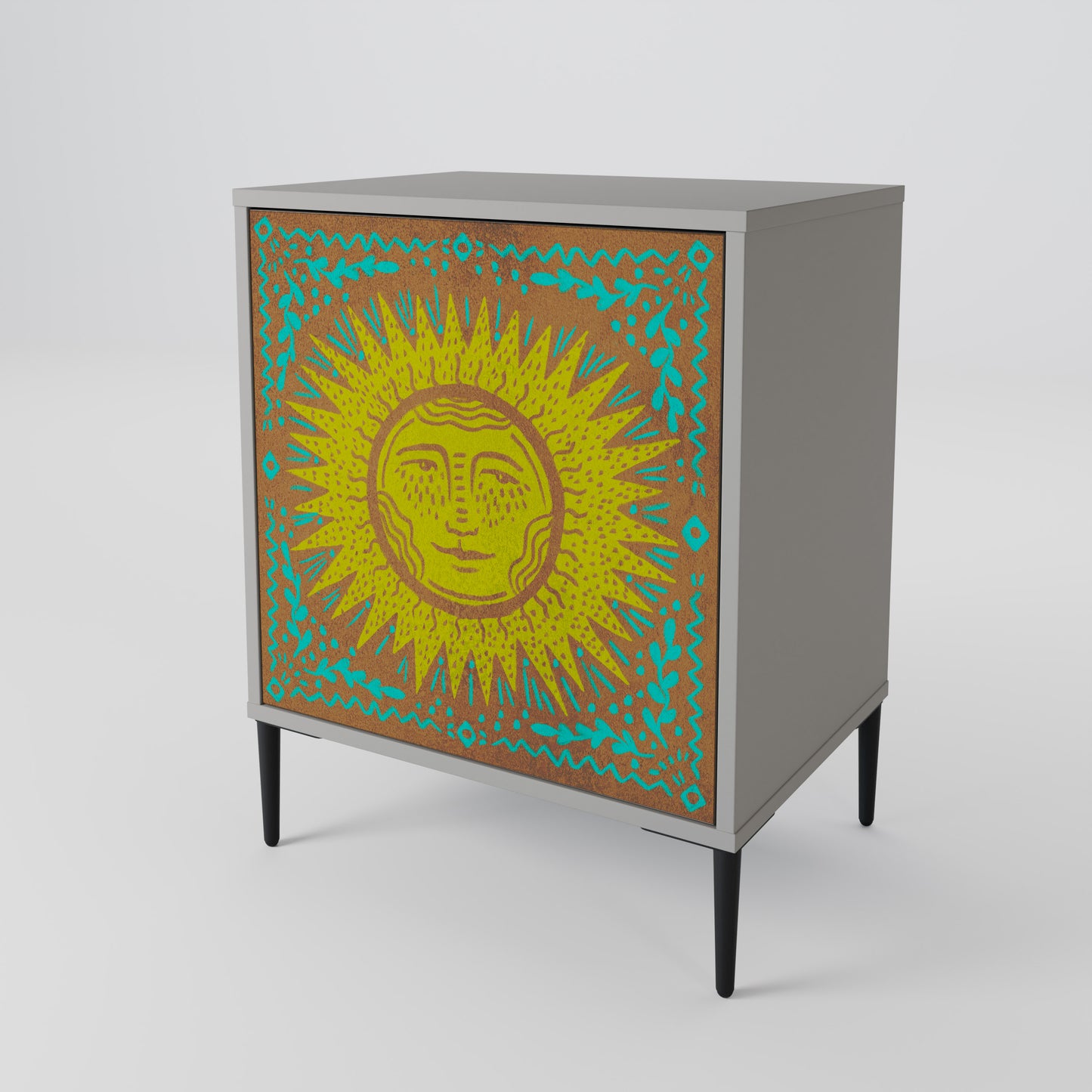 Credenza SUNSHINE EULOGY a 1 anta con finitura grigia