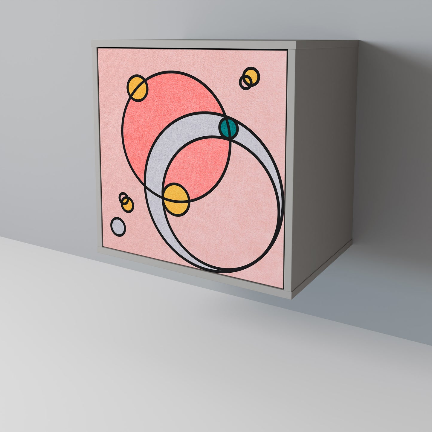 Credenza GOSSAMER ECHOES a 1 anta con finitura grigia