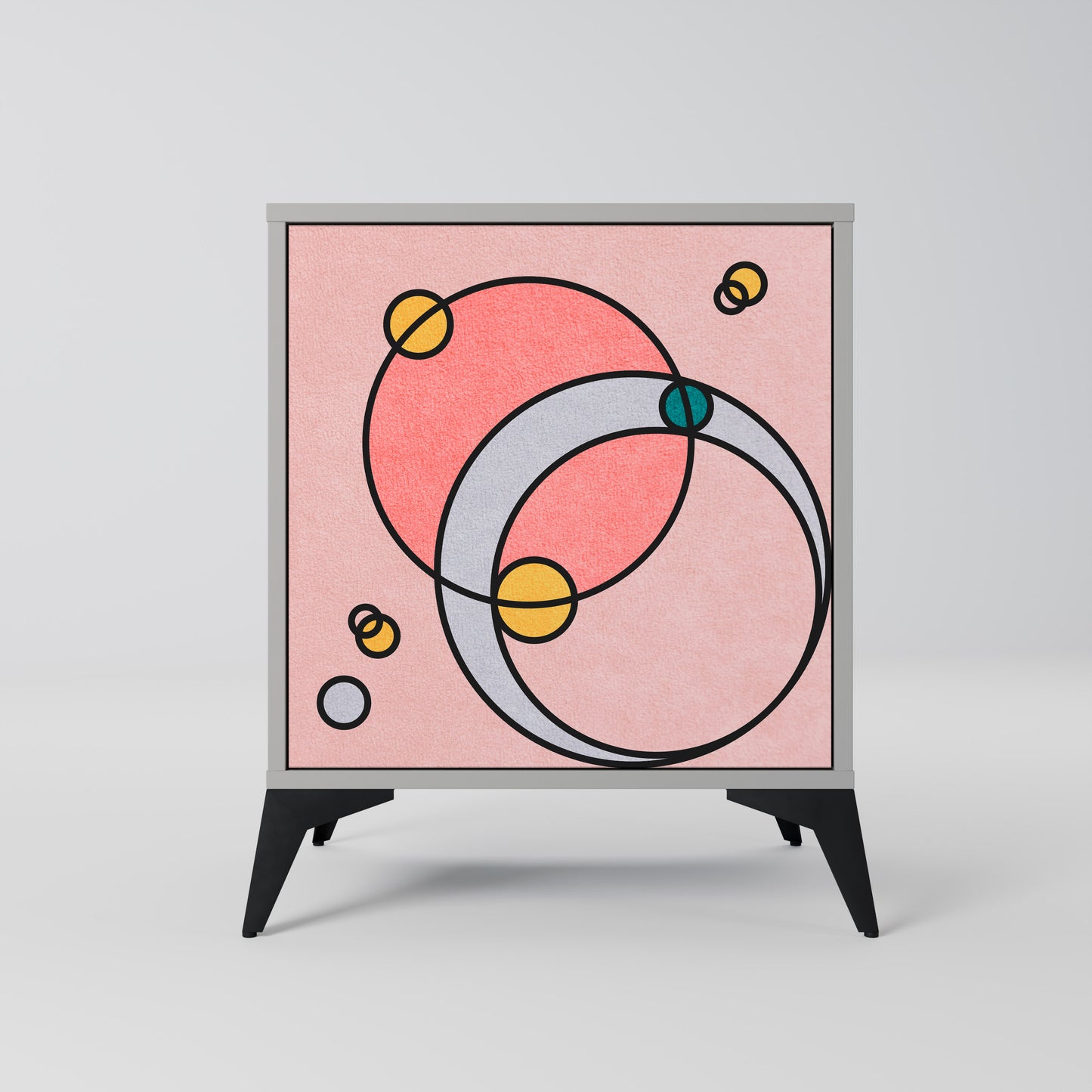 Credenza GOSSAMER ECHOES a 1 anta con finitura grigia