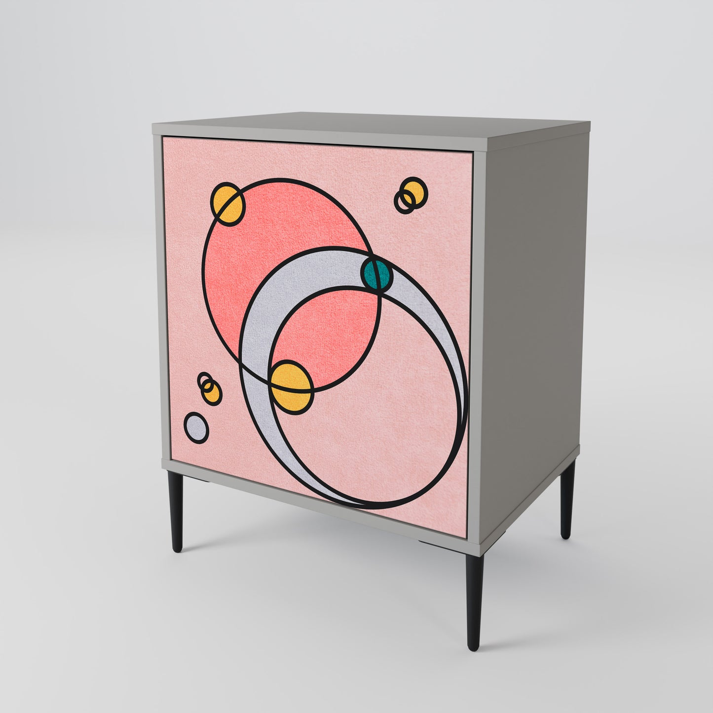 Credenza GOSSAMER ECHOES a 1 anta con finitura grigia