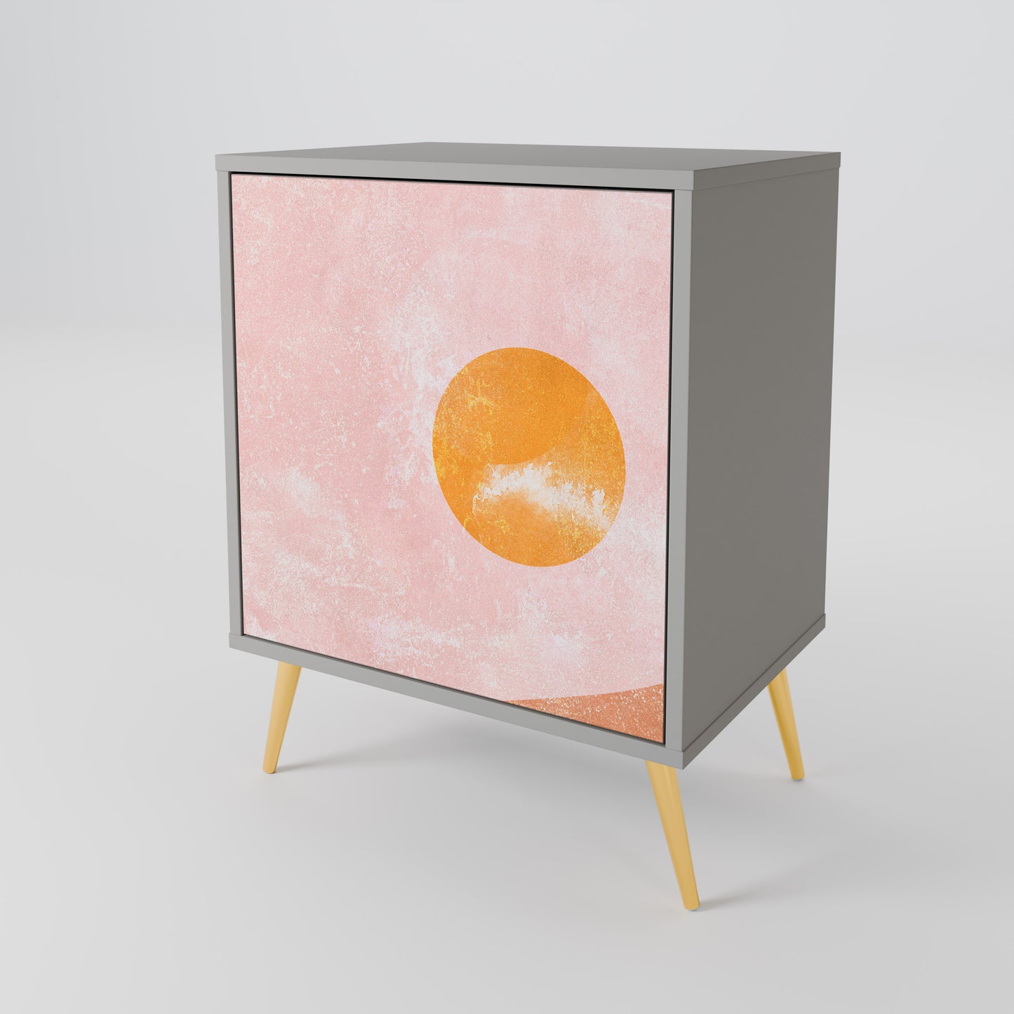 Credenza LUMINOUS SUNLIGHT a 1 anta con finitura grigia