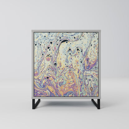 MOSAIC OF COLORS 1-Door Sideboard in Grey Finish