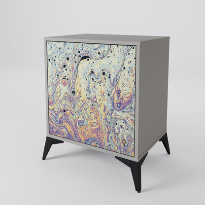 MOSAIC OF COLORS 1-Door Sideboard in Grey Finish