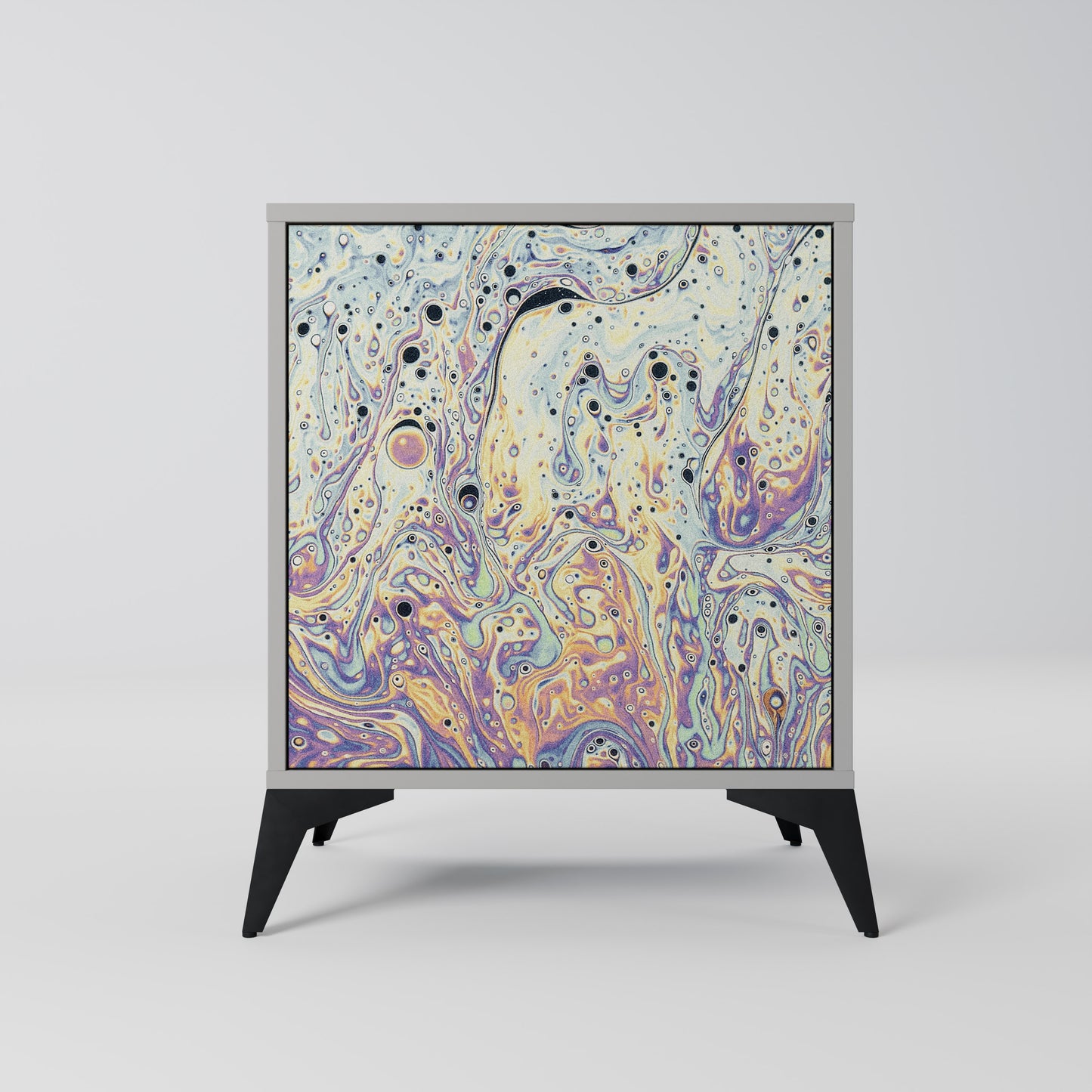 MOSAIC OF COLORS 1-Door Sideboard in Grey Finish