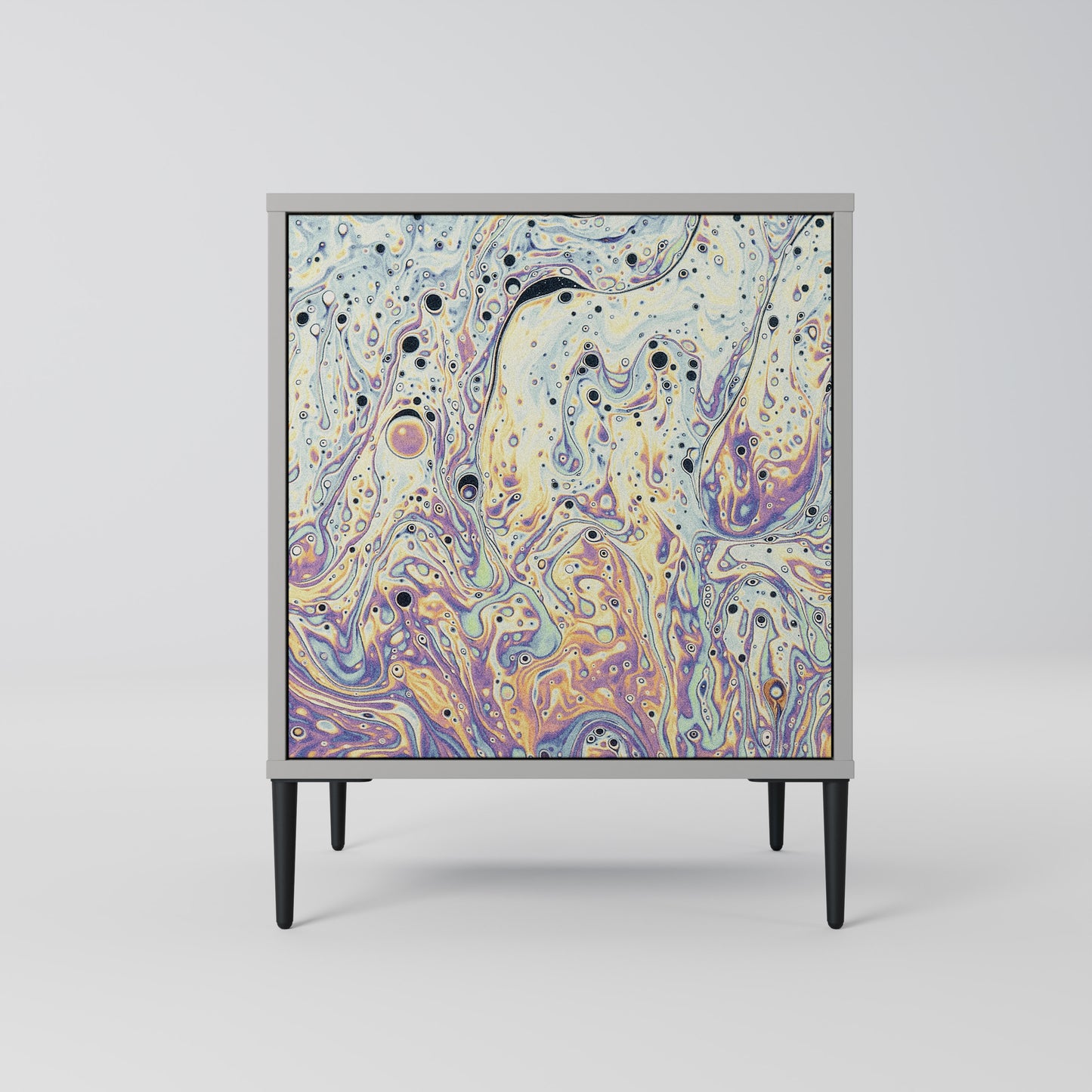 MOSAIC OF COLORS 1-Door Sideboard in Grey Finish