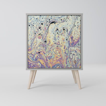 MOSAIC OF COLORS 1-Door Sideboard in Grey Finish