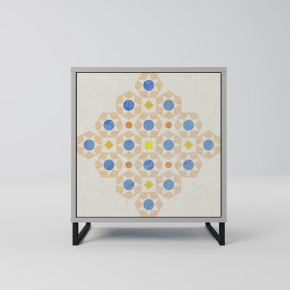 PATTERNED PRISM 1-Door Sideboard in Grey Finish