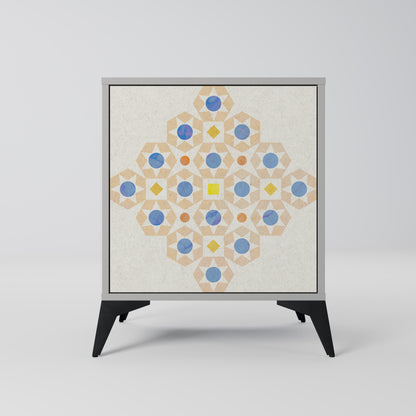 PATTERNED PRISM 1-Door Sideboard in Grey Finish