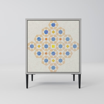 PATTERNED PRISM 1-Door Sideboard in Grey Finish